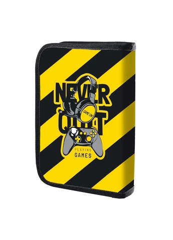 Пенал твердый одинарный с двумя клапанами HP-04 Never Quit Yes (260163946)