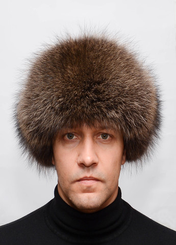 Чоловіча хутряна шапка ушанка з натурального хутра єнота Меховой Стиль шапка ушанка (260165896)
