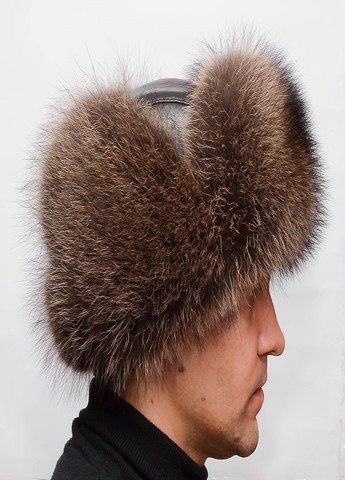 Мужская меховая шапка ушанка из натурального меха енота Меховой Стиль шапка ушанка (260165896)