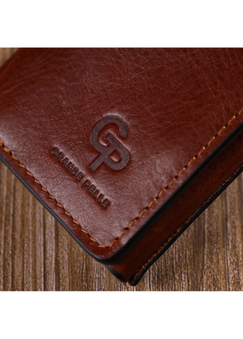 Мужской кожаный кошелек 8х10х1,5 см Grande Pelle (260169891)