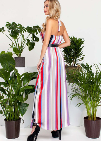 Комбинированное повседневный летнее платье с открытой спинкой Jadone Fashion с цветочным принтом