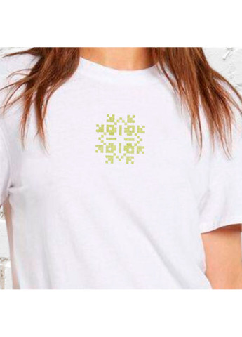 Белая футболка етно з вишивкою 02-1 женская белый m No Brand