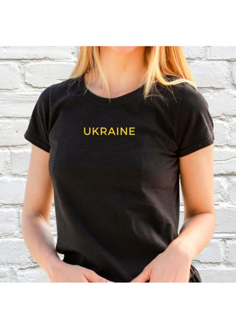Футболка чорна з вишивкою Ukraine 02 женская Черный XS No Brand - (260174339)
