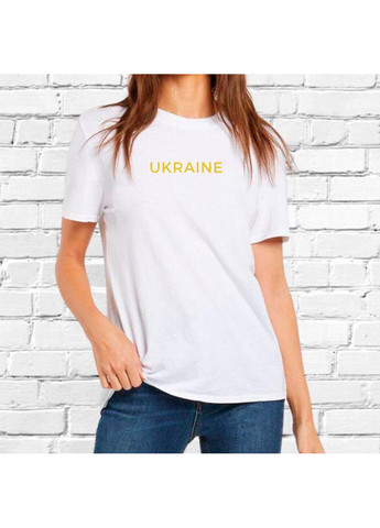 Біла футболка біла з вишивкою ukraine 02 жіноча білий m No Brand