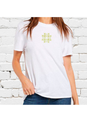Белая футболка етно з вишивкою 02-1 женская белый xl No Brand