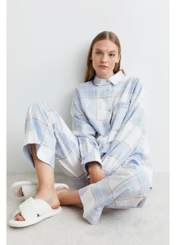 Блакитна всесезон піжама (сорочка, штани) H&M