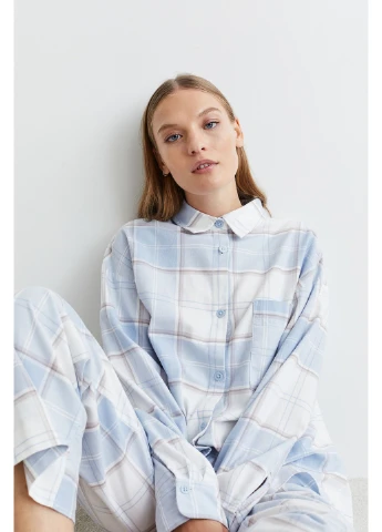 Блакитна всесезон піжама (сорочка, штани) H&M