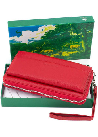 Жіночий гаманець-клатч із натуральної шкіри на блискавці з ремінцем на зап'ясті 19,5х11 Marco Coverna (260176507)