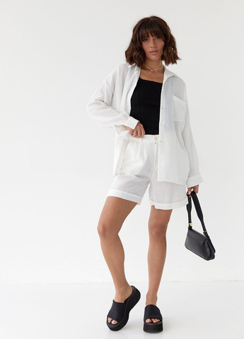 Женский костюм хлопковый с рубашкой и шортами Lurex (260215830)