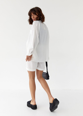 Женский костюм хлопковый с рубашкой и шортами Lurex (260215830)