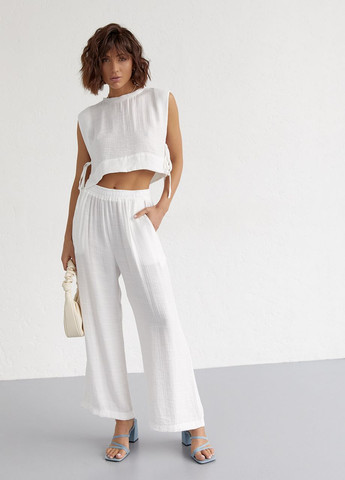 Летний женский костюм с брюками и топом с завязками Lurex (260213988)