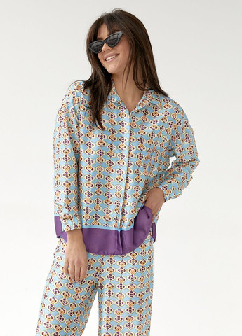 Атласний женский костюм в пижамном стиле Lurex (260215880)