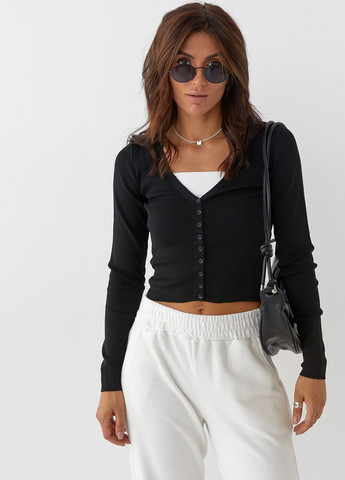 Черный демисезонный кардиган Hot Fashion