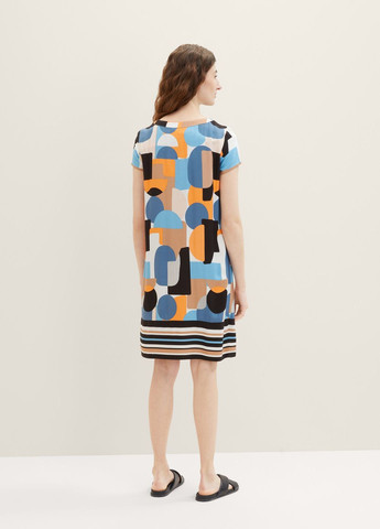 Комбинированное кэжуал платье Tom Tailor с абстрактным узором