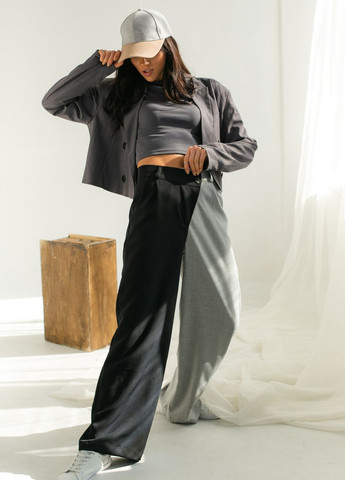 Двухцветные брюки с боковым гульфиком PERRY (260196976)