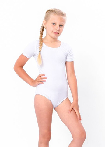 Белый демисезонный спортивний купальник для дівчинки (з коротким рукавом) білий носи своє (6361-036-v0) слитный Носи своє