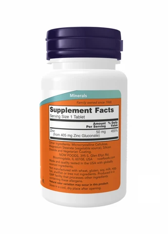 Цинк глюконат Zinc Gluconate 50 mg - 250 tabs Now Foods (260196199)