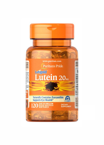 Lutein 20 mg with Zeaxanthin - 120 softgels для здоровья зрения Puritans Pride (260196297)