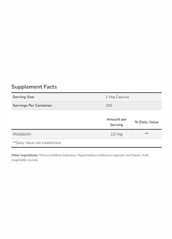 Melatonin 10 mg - 100 vcaps для міцного та здорового сну Now Foods (260196201)