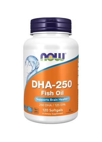 DHA-250mg - 120 sgels Докозагексаєнова кислота та риб'ячий жир омега-3 Now Foods (260196204)