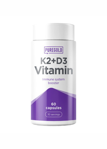 Отдельные витамины K2 D3 Vitamin - 60 caps для опорно-двигательного аппарата и сердца Pure Gold Protein (260196348)