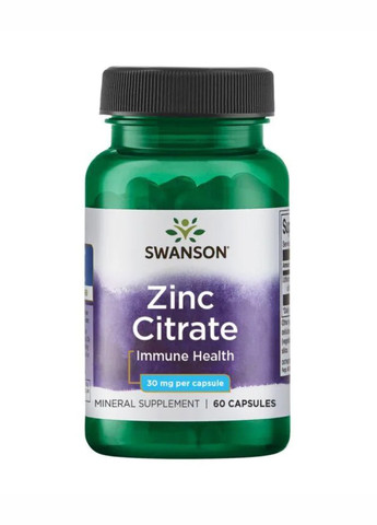 Цинк цитрат Zinc Citrate 30 mg - 60caps Swanson (260196307)