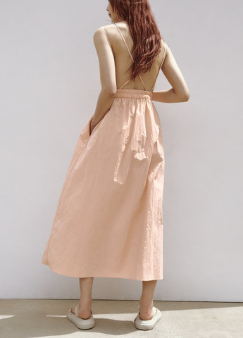 Персиковое повседневный платье Zara однотонное
