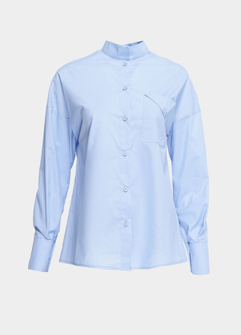 Синяя кэжуал рубашка однотонная Garne