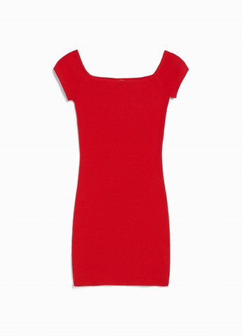 Красное повседневный платье Bershka однотонное