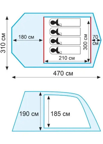 Палатка Baltic Wave 5 местная Зеленая TRT-079 Tramp (260267267)