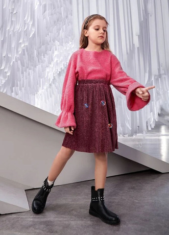 Розовая кэжуал однотонная юбка SHEIN