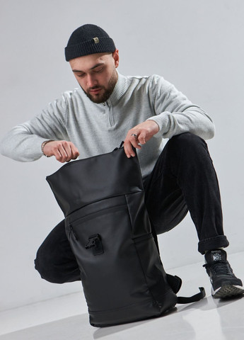 Міський рюкзак ролтоп для ноутбука для подорожей чорного кольору No Brand rolltop (260267422)