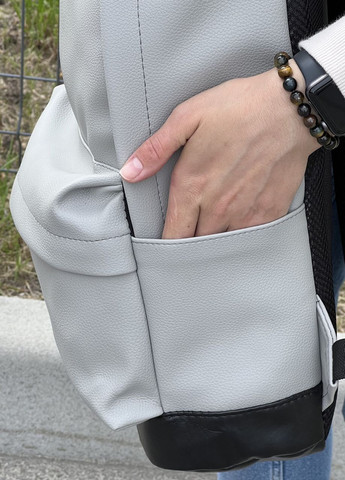 Женский городской рюкзак подростковый в экокоже, классический цвет серый No Brand City (260267412)