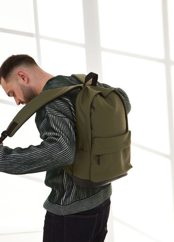 Рюкзак городской в экокоже, классический цвет хаки No Brand City (260267400)