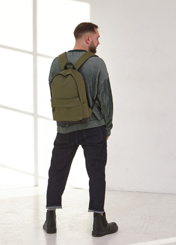 Рюкзак городской в экокоже, классический цвет хаки No Brand City (260267400)