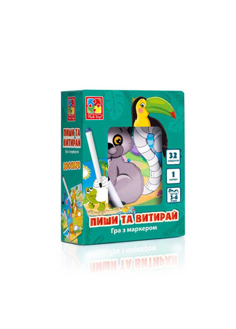 Настольная игра Пиши и вытирай "Зоопарк" Vladi toys (260269045)