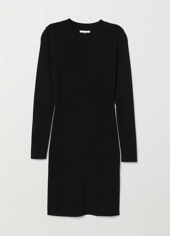 Чорна кежуал сукня з віскози H&M однотонна