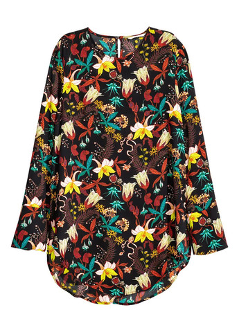 Комбинированная демисезонная блуза с длинными рукавами H&M