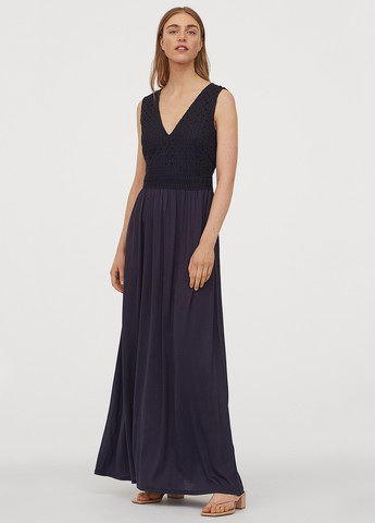 Темно-синя кежуал сукня максі H&M однотонна