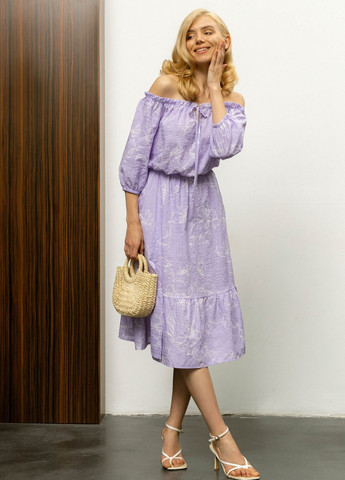 Фиолетовое повседневный платье Liton с цветочным принтом