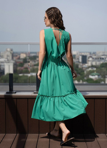 Зелена повсякденний сукня жіноча кльош ISSA PLUS однотонна