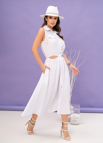 Білий повсякденний сукня жіноча сорочка ISSA PLUS однотонна