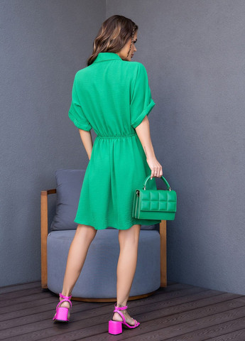 Зелена повсякденний сукня жіноча сорочка ISSA PLUS однотонна