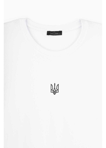 Белая футболка с принтом "герб" Demos