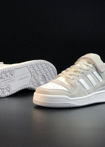 Серые демисезонные серые с белым мужские кроссовки adidas forum low No Brand