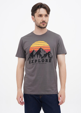 Серая мужская футболка, набор из 2 шт с коротким рукавом Cleve