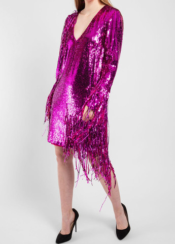 Фиолетовое кэжуал фиолетовое платье с пайетками MSGM однотонное