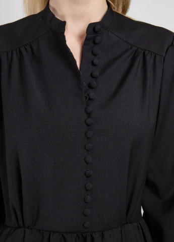 Черное повседневный черное платье из шерсти MSGM однотонное