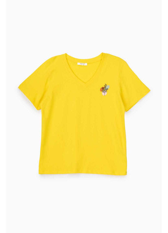 Желтая демисезон футболка с принтом PEPPER MINT