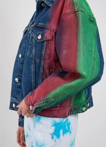 Синя демісезонна джинсова куртка MSGM